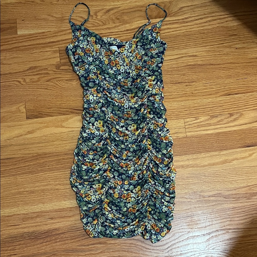 Urban Outfitters Blue and Orange Floral Mini Dress